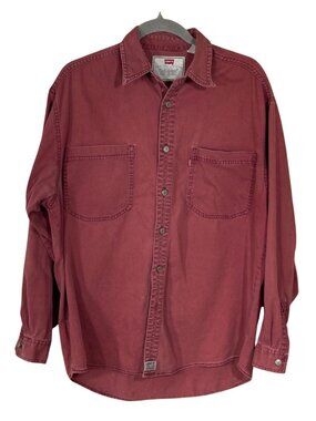 VTG Levi's Red Tab Shirt Button Front Size M Medium Men's Cotton Denim